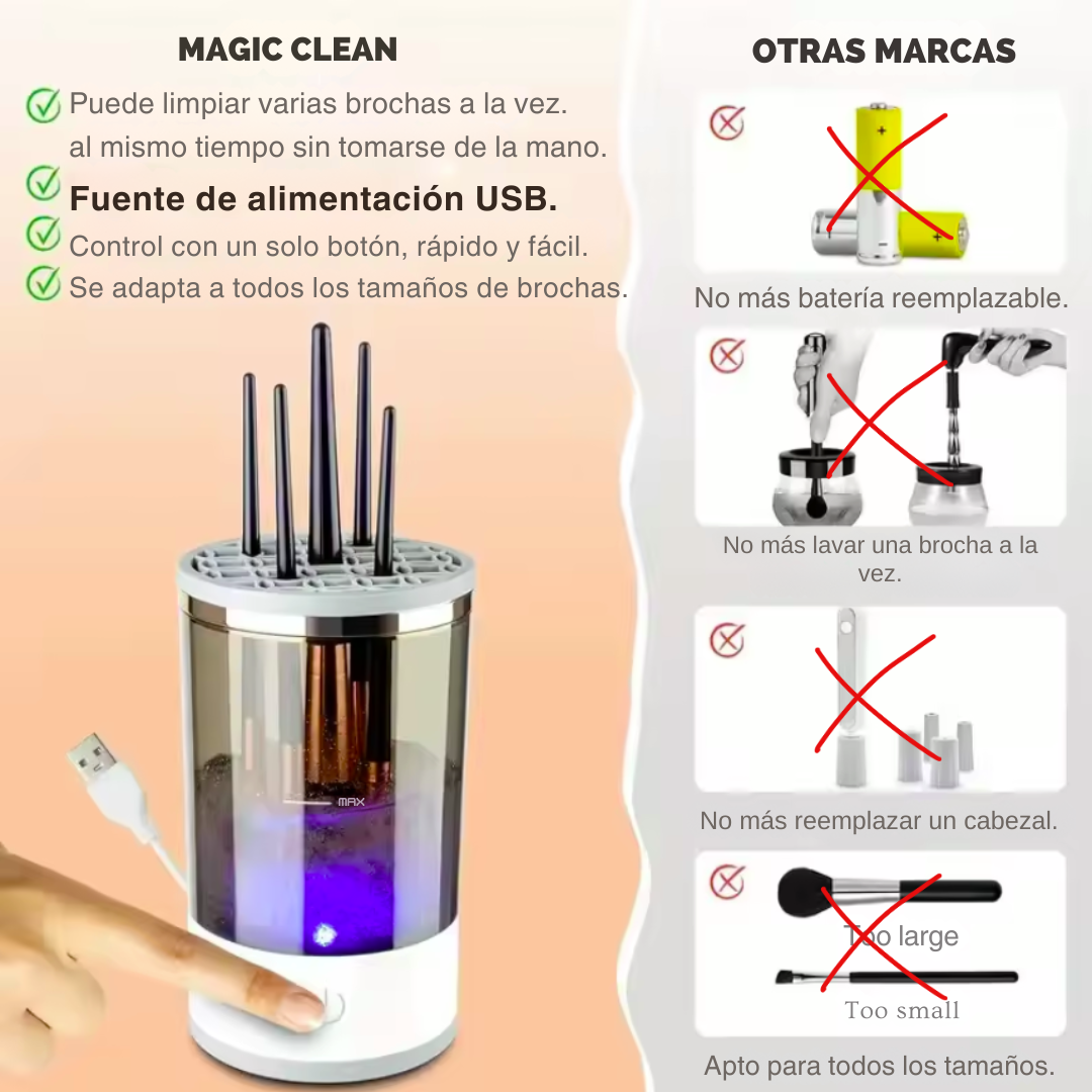 MagicClean Limpiador de Brochas de Maquillaje - [PROMOCIÓN DISPONIBLE SOLO HOY]