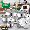 CocinaOn Pack Completo de Ollas 12 piezas + 3 Utensilios