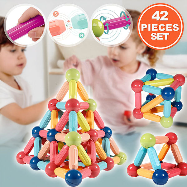 SUPERBLOCK Juego de bloques de construcción magnéticos para niños (42 unidades) - [PROMOCIÓN DISPONIBLE SOLO HOY]