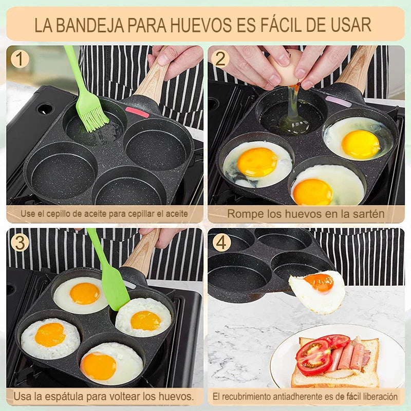 PerfectHuevos™ Sartén huevos 4 divisiones - [PROMOCIÓN DISPONIBLE SOLO HOY]