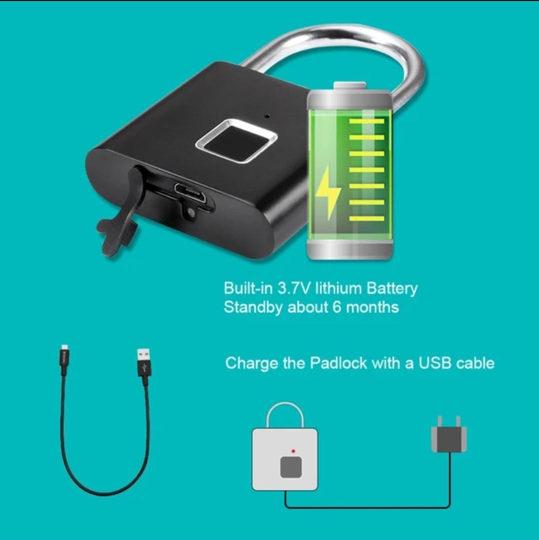 SmartLock Candado Inteligente Lector de Huella Recargable - [PROMOCIÓN DISPONIBLE SOLO HOY]