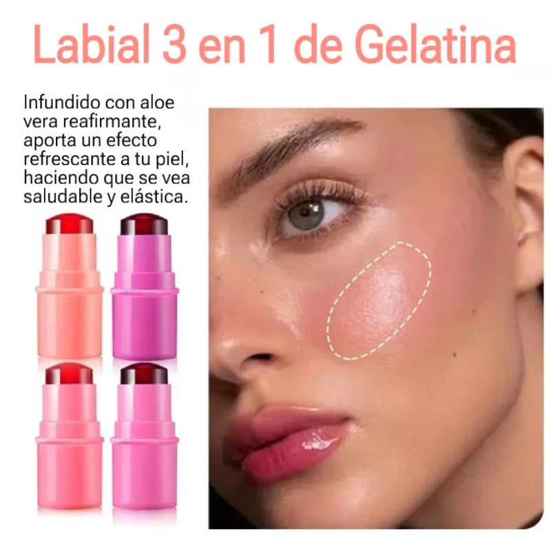 JellyColor™ Compre 2 y Lleve 4 💄Labial Multiuso de Gelatina - 3 en 1 🚚Envio Gratis